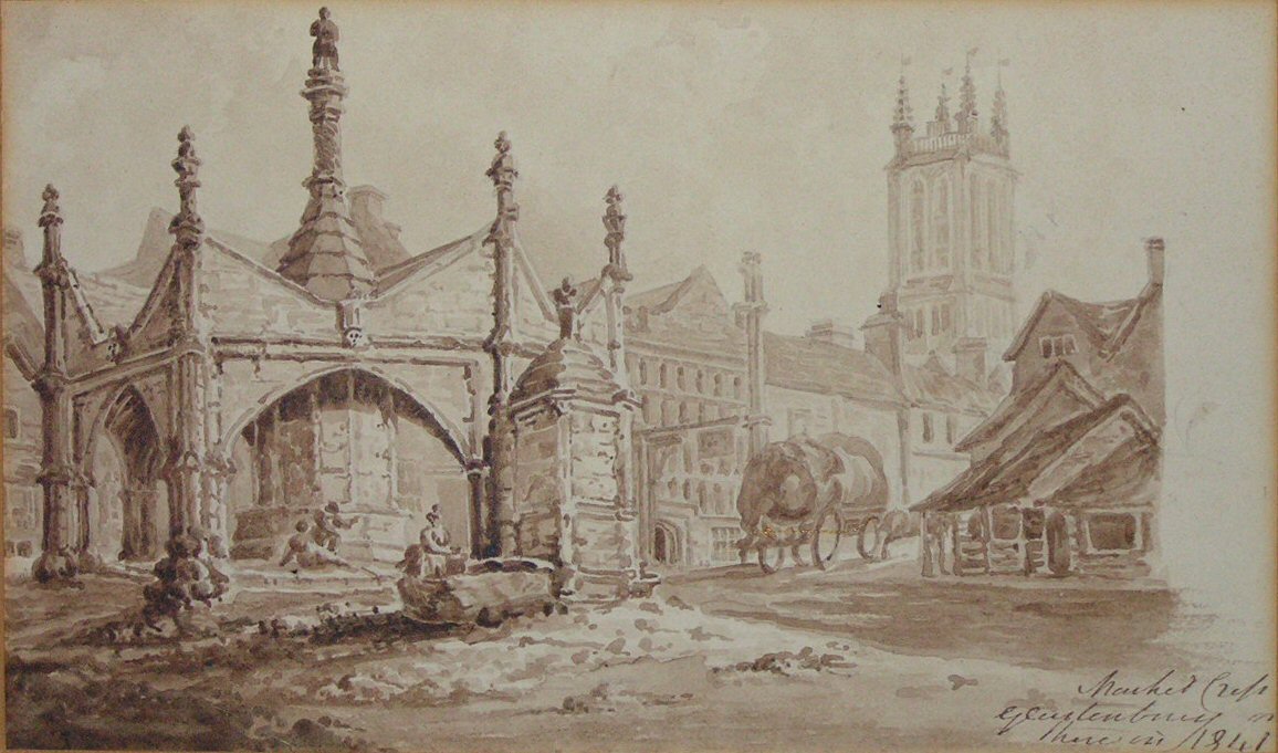 Ink & wash - (Glastonbury Market Cross)